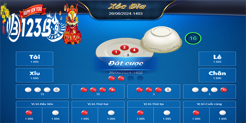 Xóc đĩa 3D tại 123b - Trò chơi casino sống động như thật